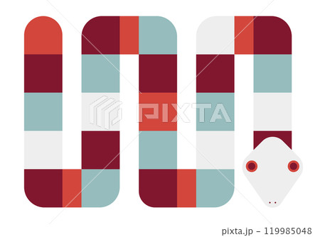 年賀素材 巳年 へび お洒落な蛇 119985048