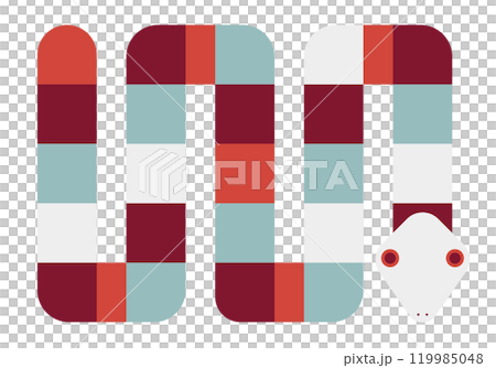 New Year's material, snake year, stylish snake 119985048