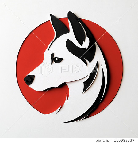 戌年のイヌの年賀状イラスト　AI画像 119985337