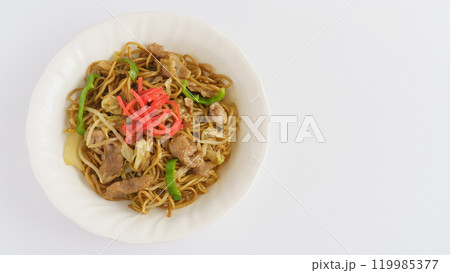 ソース焼きそば イメージ|具材は豚肉・キャベツ・ピーマン・もやし・紅しょうが ソース焼きそば イメージ|具材は豚肉・キャベツ・ピーマン・もやし・紅しょうが 119985377