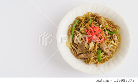 ソース焼きそば イメージ|具材は豚肉・キャベツ・ピーマン・もやし・紅しょうが ソース焼きそば イメージ|具材は豚肉・キャベツ・ピーマン・もやし・紅しょうが 119985378