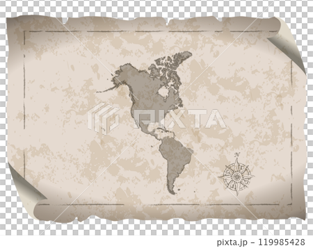 Old Map of the Americas 01_Beige 119985428