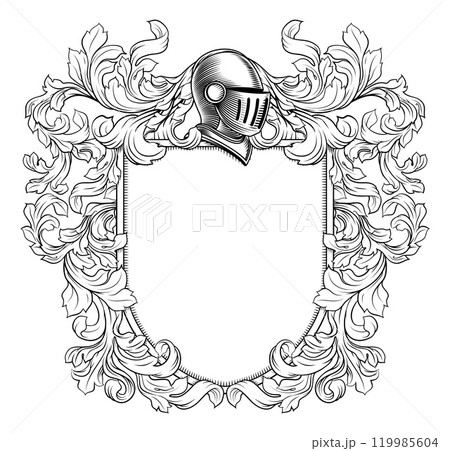 Coat of Arms Crest Knight Medieval Shield Heraldic 119985604