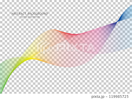 彩虹色漸層抽象曲線背景向量素材 119985725
