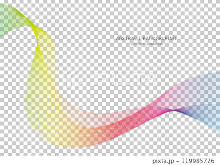 彩虹色漸層抽象曲線背景向量素材 119985726