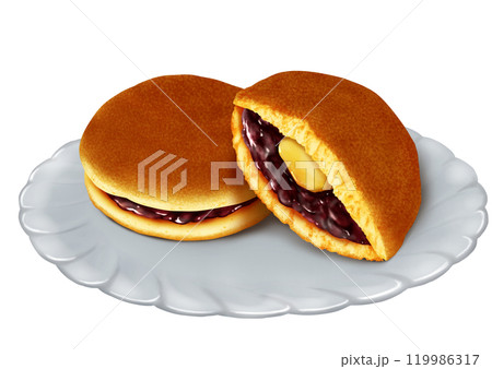 栗どら焼き　どら焼き　和菓子　皿 119986317