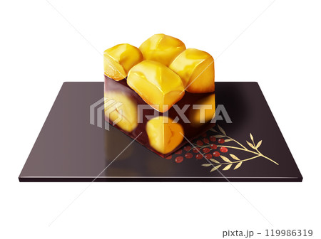 栗蒸し羊羹　和菓子　和食器　漆器 119986319