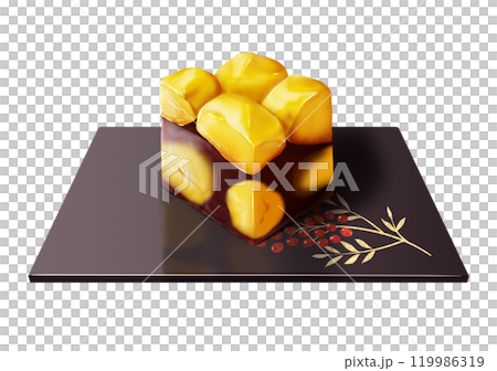 栗蒸し羊羹　和菓子　和食器　漆器 119986319