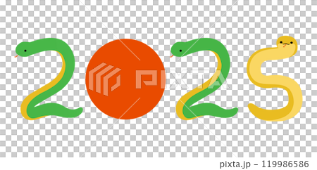 2025年 文字 巳年 年賀素材 119986586