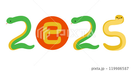 2025年 文字 巳年 年賀素材 119986587
