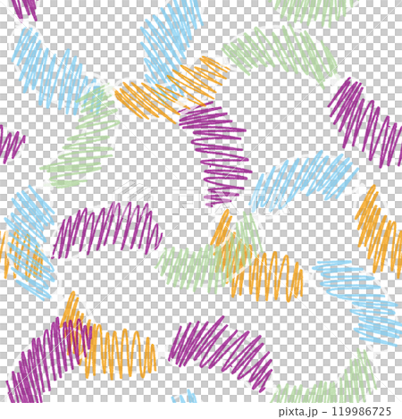 黒バックにカラフルにアレンジしたソーセージのパターン 119986725