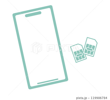 スマートフォンとデュアルSIM　イメージ 119986784