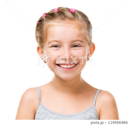 Portrait of a beautiful and confident girl isolated on white background 119986966