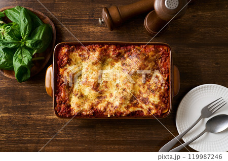 こんがり焼けたラザニア 119987246