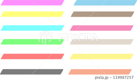 ラインマーカーの水彩イラスト素材セット 119987257