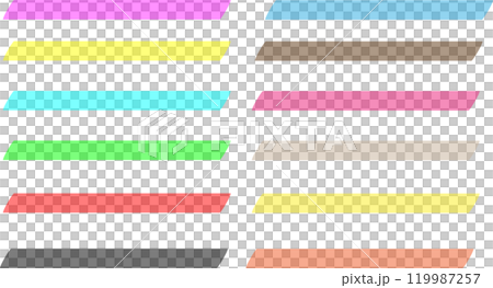 ラインマーカーの水彩イラスト素材セット 119987257