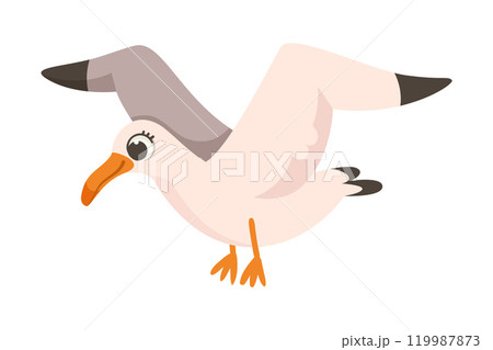 Albatross Polar Animal and Cold Arctic Fauna Vector Illustration 119987873