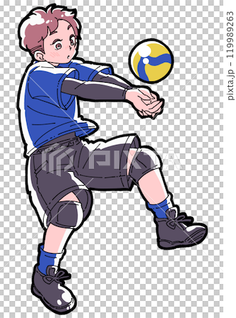 レシーブをする男の子のイラスト 119989263