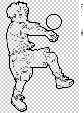 レシーブをする男の子のイラスト 119989264