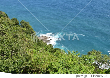 都井岬の灯台から見える海岸の風景 119989798