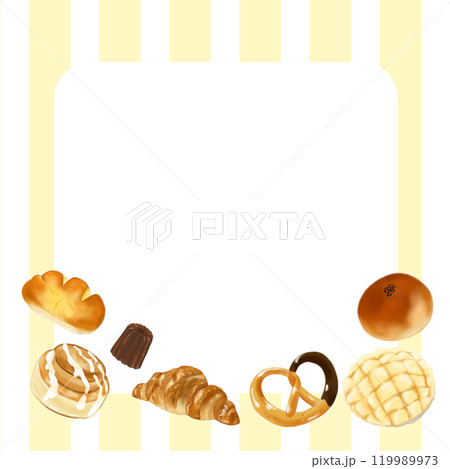 広告に使えるリアルなパンのフレーム 広告に使えるリアルなパンのフレーム 119989973