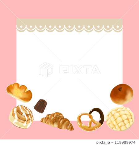 広告に使えるリアルなパンのフレーム 広告に使えるリアルなパンのフレーム 119989974
