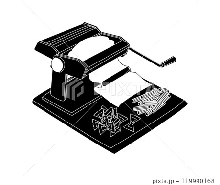 Black and white manual machine for rolling out dough 119990168