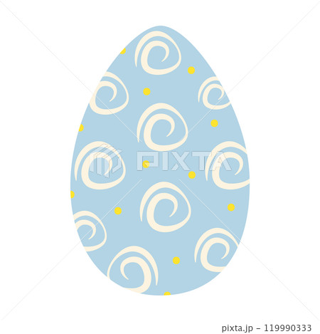 Easter egg patterned abstract hand drawn ornament. Easter greeting design element concept. Isolated 119990333