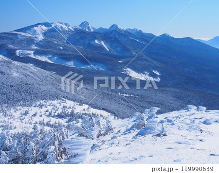 北八ヶ岳・北横岳から望む南八ヶ岳連峰 119990639