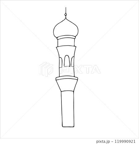 Vector Islamic minaret. Graphic illustration...のイラスト素材 [119990921] - PIXTA