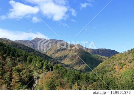 三嶺の山並みを眺める 奥祖谷道中 (徳島県 東祖谷) 三嶺の山並みを眺める 奥祖谷道中 (徳島県 東祖谷) 119991579