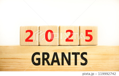 Planning 2025 grants new year symbol. Concept words 2025 Grants on beautiful wooden blocks. Beautiful white background. Business 2025 grants new year concept. Copy space. Planning 2025 grants new year symbol. Concept words 2025 Grants on beautiful wooden blocks. Beautiful white background. Business 2025 grants new year concept. Copy space. 119992742