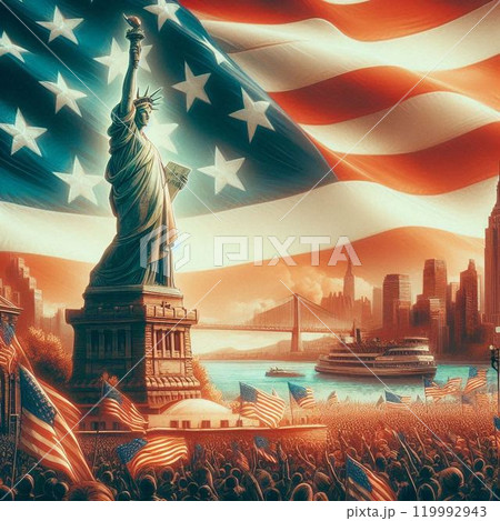 偉大な国アメリカ、自由の女神像 偉大な国アメリカ、自由の女神像 119992943