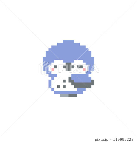 ウィンクする青いフクロウのドット絵 119993228