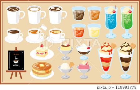 喫茶店のメニュー 119993779