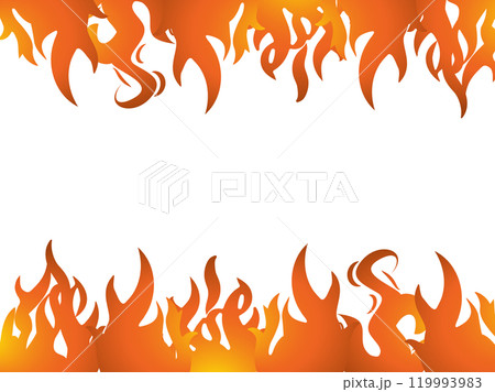 グラデーションカラーの火・炎・炎上・燃えるイメージの背景フレーム - ベクターイラスト 119993983