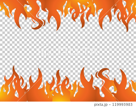 グラデーションカラーの火・炎・炎上・燃えるイメージの背景フレーム - ベクターイラスト 119993983