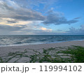 beautiful sunset on the beach and sea 119994102