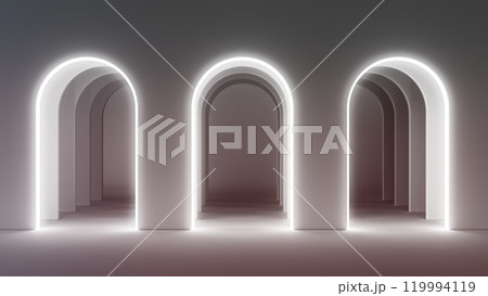 3D Rendering of Illuminated Arches 3D Rendering of Illuminated Arches 119994119