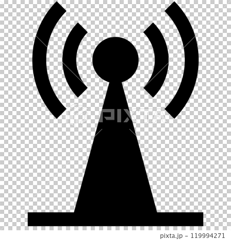 無線電塔簡單剪影圖標 無線電塔簡單剪影圖標 119994271