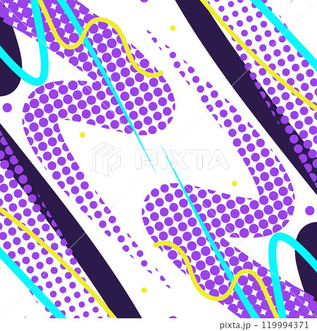 Creative Abstract Background with Colorful Lines and Halftone Dots in Pop Art Style. Vibrant and Dynamic Background Creative Abstract Background with Colorful Lines and Halftone Dots in Pop Art Style. Vibrant and Dynamic Background 119994371