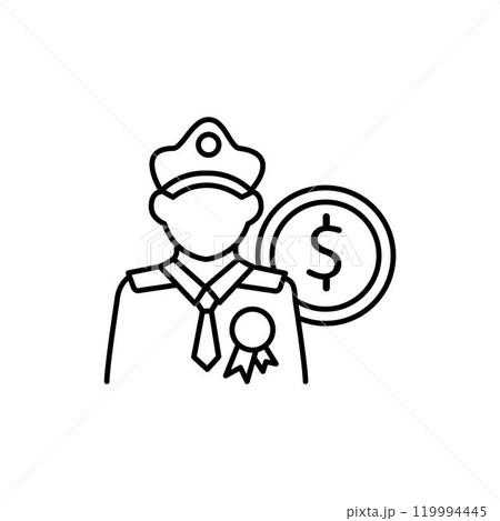 Loans for veterans linear icon. Credit for military man. Money for people who served in forces. Thin line illustration. Contour symbol. Vector isolated outline. Editable stroke 119994445