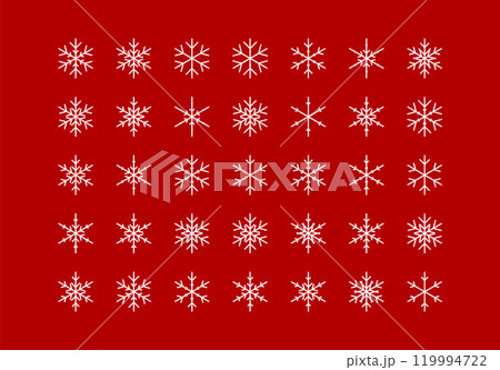Set of cute snowflake icons on isolated background New Year ornament Symbols for mobile apps and website design. Flat snowflake icons, silhouette. Set of cute snowflake icons on isolated background New Year ornament Symbols for mobile apps and website design. Flat snowflake icons, silhouette. 119994722