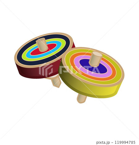 木製独楽のイラスト 木製独楽のイラスト 119994785