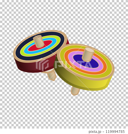 木製独楽のイラスト 木製独楽のイラスト 119994785