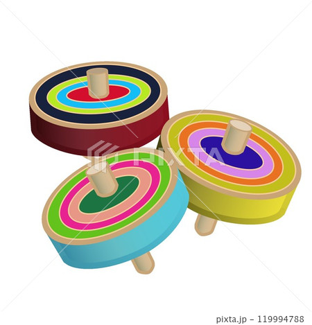 木製独楽のイラスト 木製独楽のイラスト 119994788