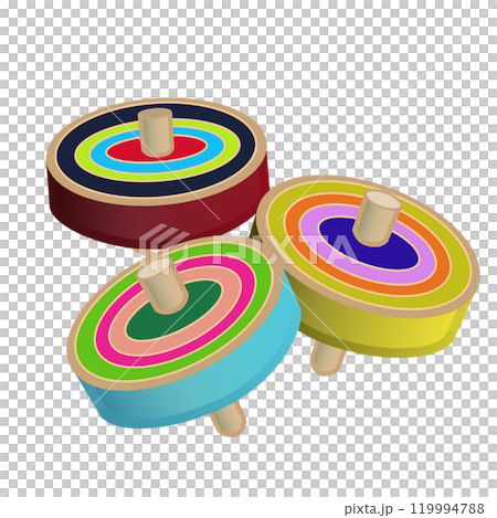 木製独楽のイラスト 木製独楽のイラスト 119994788