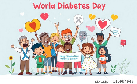 cartoon design celebrate for world diabetes day cartoon design celebrate for world diabetes day 119994943