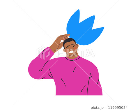 Thinking people, modern flat vector concept illustration- man standing thoughtfully, looking forward, bubble near his head Metaphor for reflection, analysis, introspection, contemplation, deep thought Thinking people, modern flat vector concept illustration- man standing thoughtfully, looking forward, bubble near his head Metaphor for reflection, analysis, introspection, contemplation, deep thought 119995024