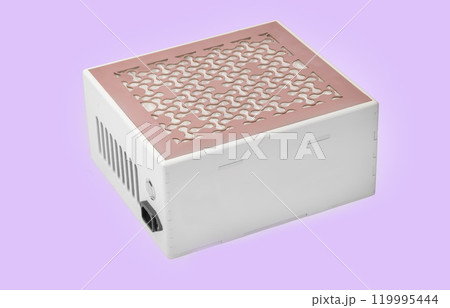 Extractor fan for manicure. Collects dust, cleans air. Light background. 119995444